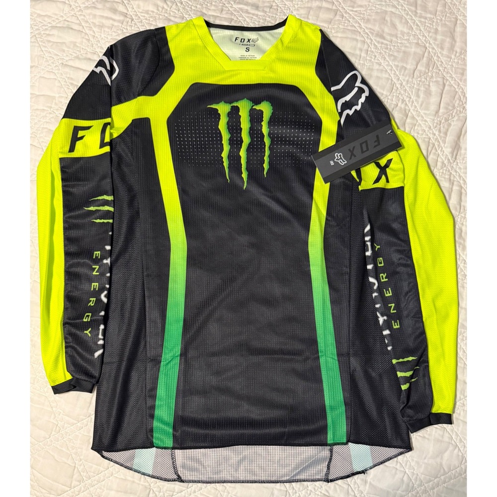 Fox Racing 180 Monster Jersey Mens Small Black Green Motocross BMX NWT